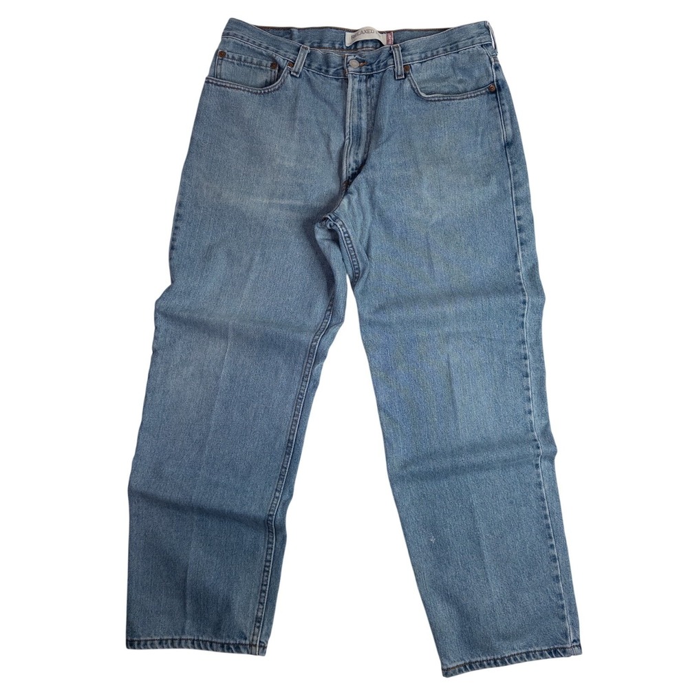 Y2K Levi's 550 Relaxed Fit Mens 36x32 Blue Light Wash Denim Jeans Wallet Fade